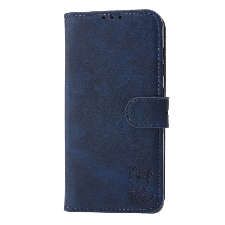 For Samsung Galaxy S25 5G Embossed Happy Cat Pattern Flip Leather Phone Case