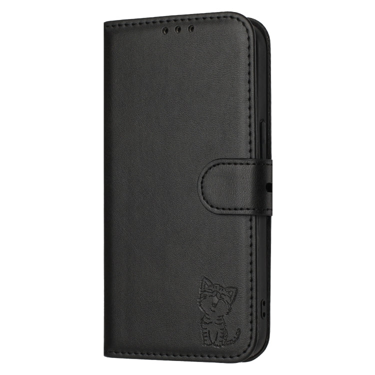 For Samsung Galaxy A26 5G / A17 5G Embossed Happy Cat Pattern Flip Leather Phone Case
