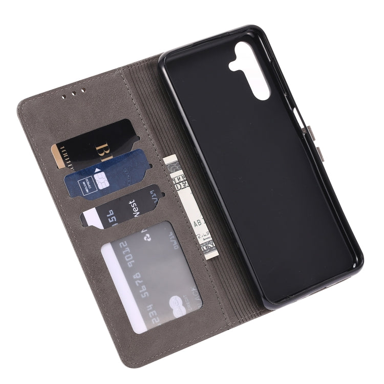 For Samsung Galaxy A56 5G Embossed Happy Cat Pattern Flip Leather Phone Case
