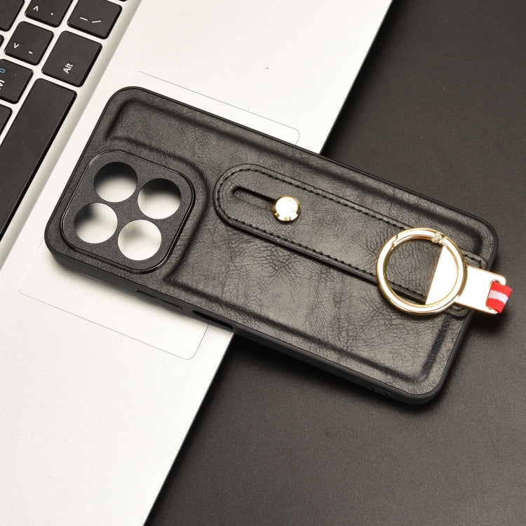 For Honor X6b Wristband Leather Back Phone Case