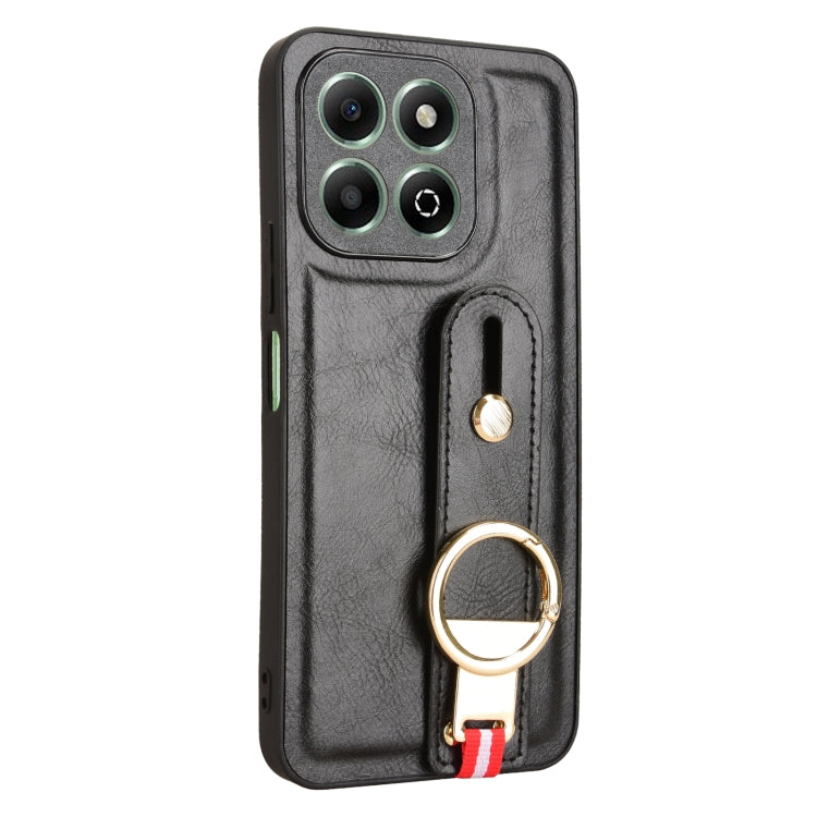 For Honor X6b Wristband Leather Back Phone Case