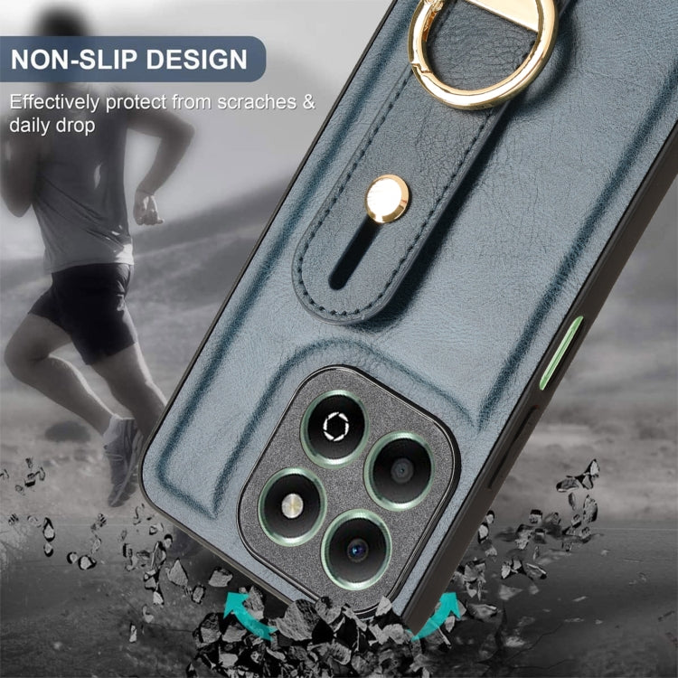 For Honor X6b Wristband Leather Back Phone Case