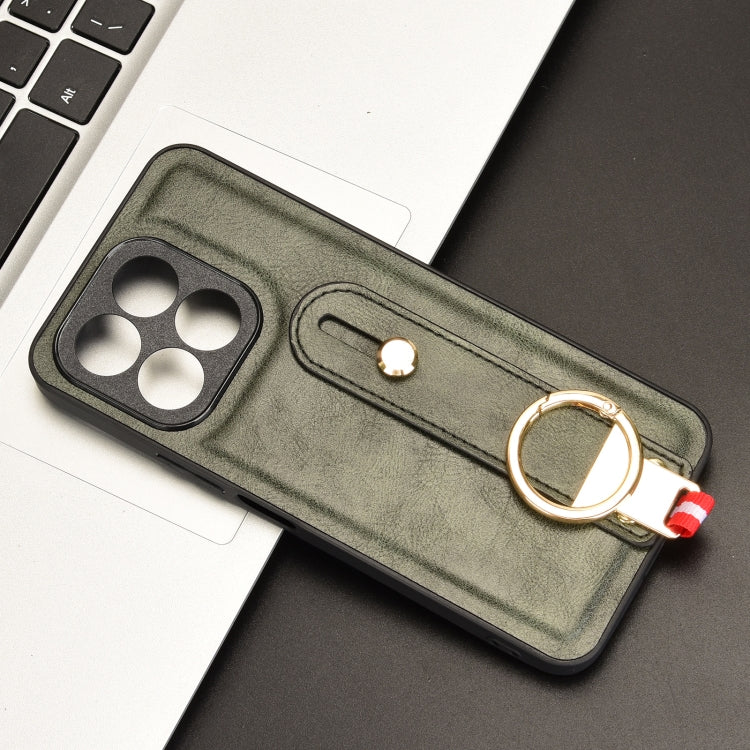 For Honor X6b Wristband Leather Back Phone Case