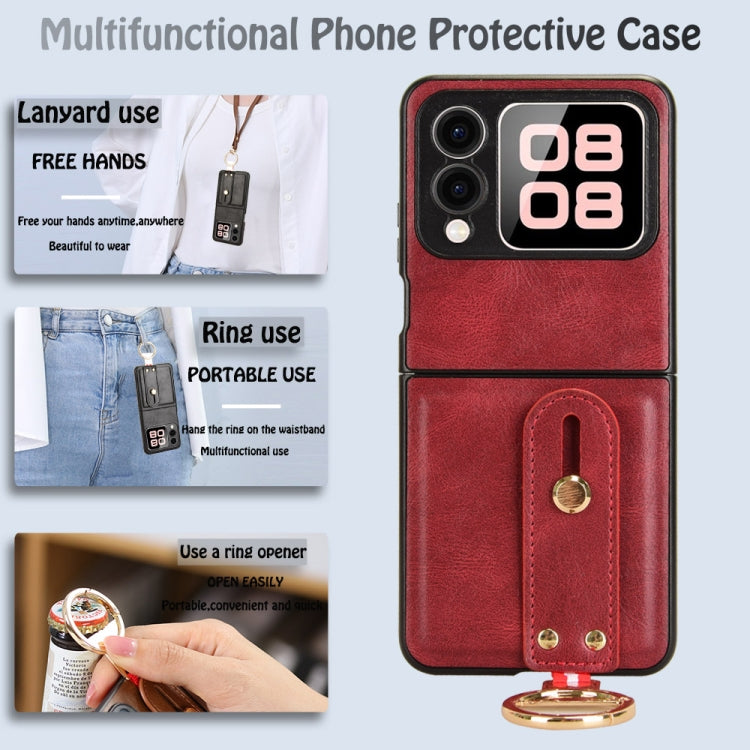 For Huawei nova Flip Wristband Leather Back Phone Case