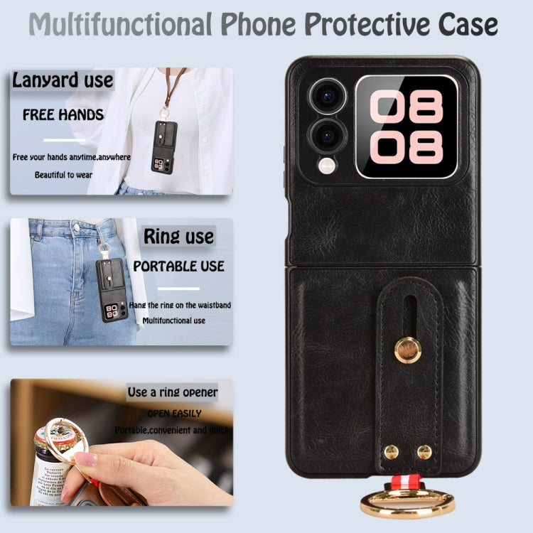 For Huawei nova Flip Wristband Leather Back Phone Case