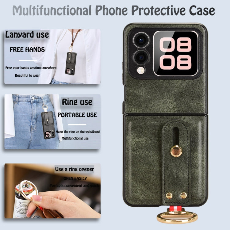 For Huawei nova Flip Wristband Leather Back Phone Case