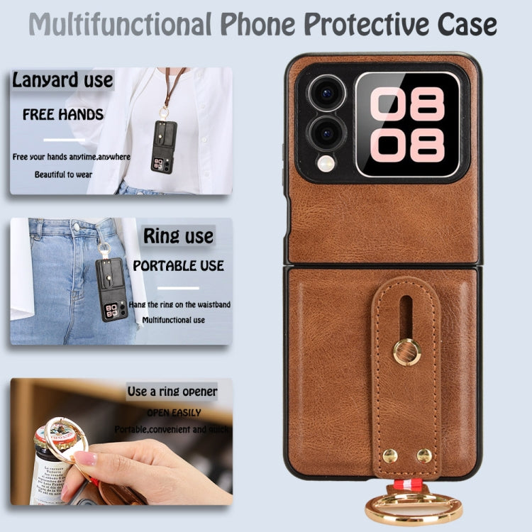 For Huawei nova Flip Wristband Leather Back Phone Case