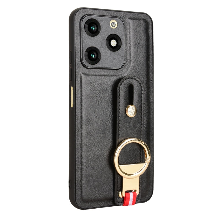 For itel A70 Wristband Leather Back Phone Case