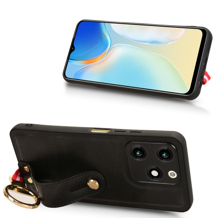 For itel A70 Wristband Leather Back Phone Case