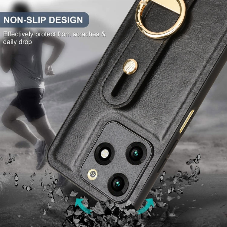 For itel A70 Wristband Leather Back Phone Case