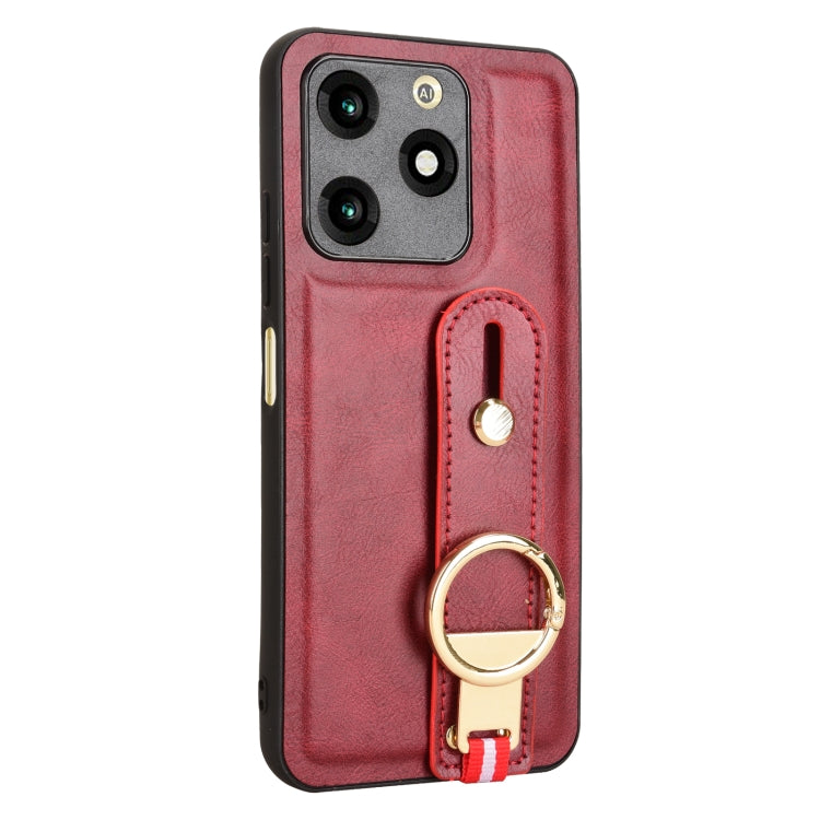 For itel A70 Wristband Leather Back Phone Case