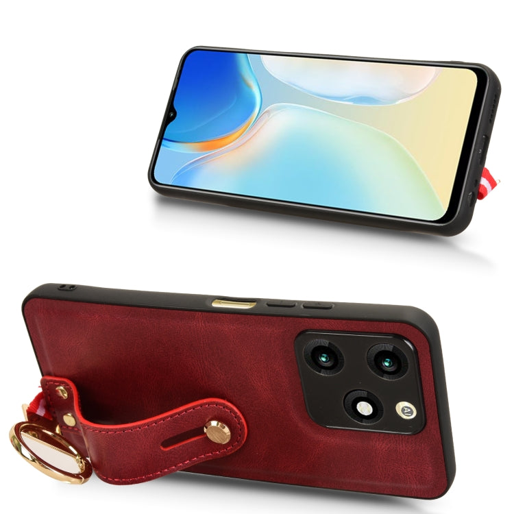 For itel A70 Wristband Leather Back Phone Case
