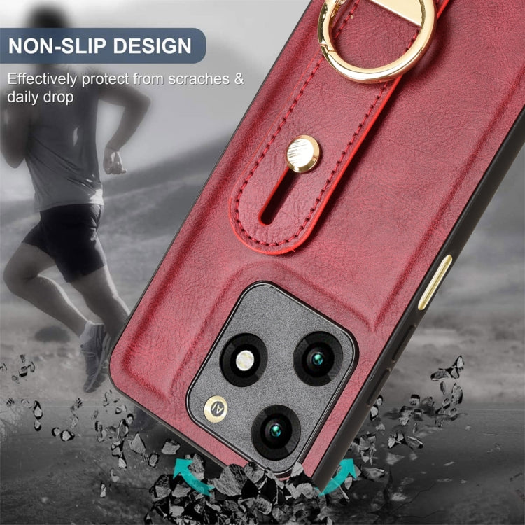 For itel A70 Wristband Leather Back Phone Case