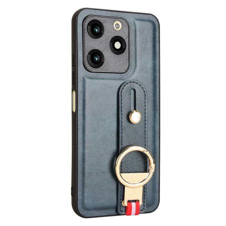 For itel A70 Wristband Leather Back Phone Case
