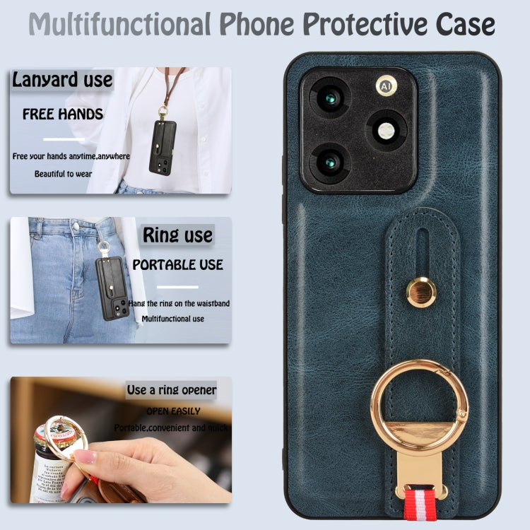 For itel A70 Wristband Leather Back Phone Case
