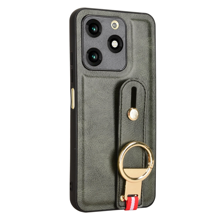 For itel A70 Wristband Leather Back Phone Case