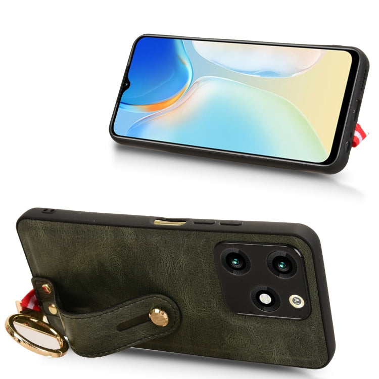 For itel A70 Wristband Leather Back Phone Case