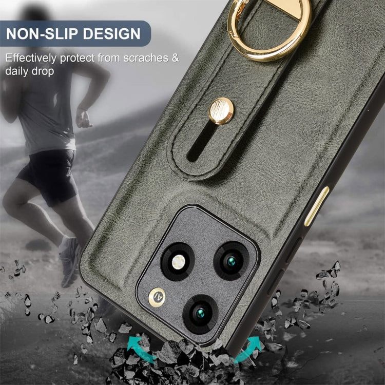 For itel A70 Wristband Leather Back Phone Case
