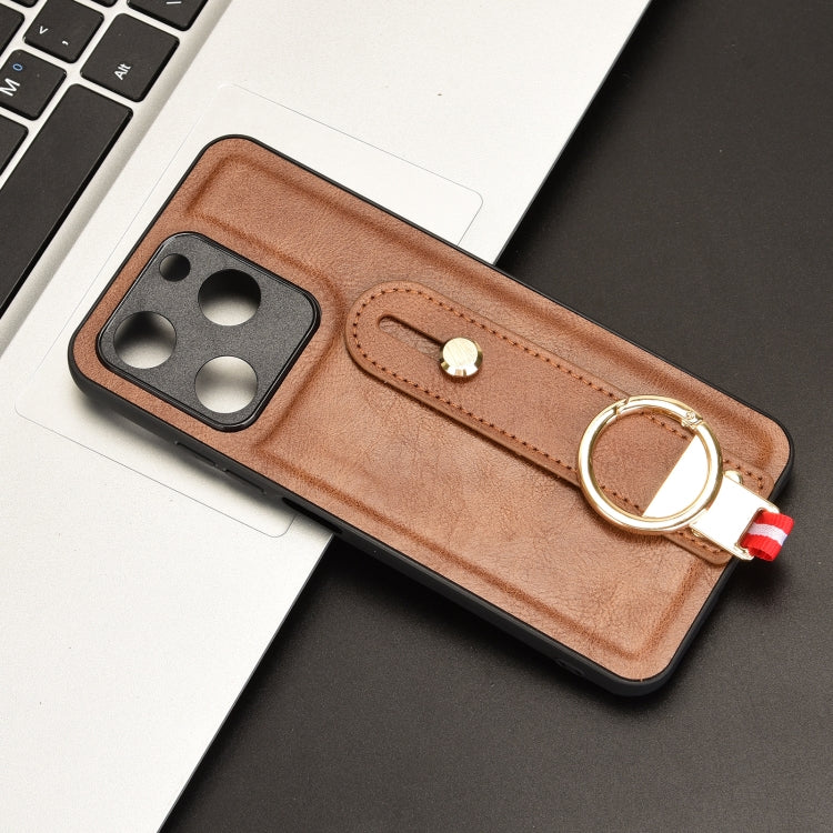 For itel A70 Wristband Leather Back Phone Case