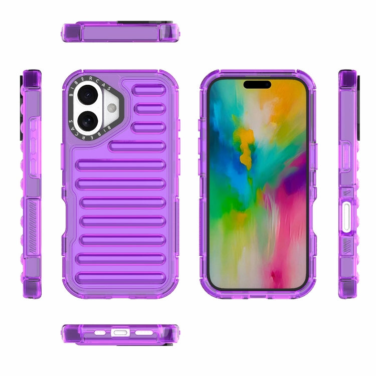 For iPhone 16 Plus High Transparency TPU Hybrid PC Airbag Phone Case