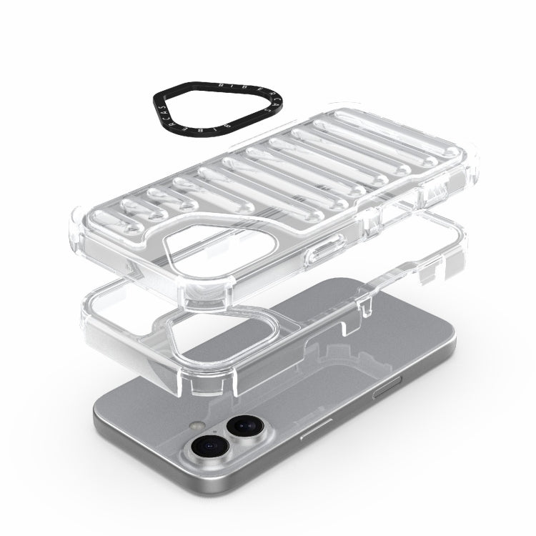 For iPhone 16 High Transparency TPU Hybrid PC Airbag Phone Case