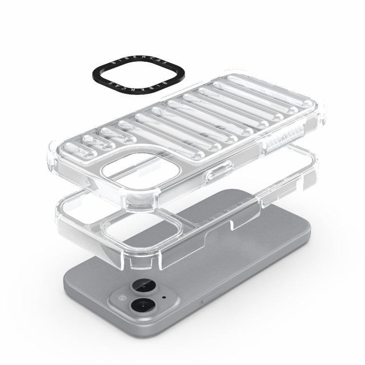 For iPhone 15 High Transparency TPU Hybrid PC Airbag Phone Case