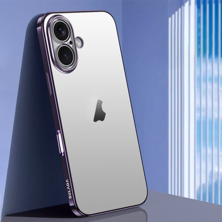 For iPhone 16 Plus SULADA Natural Color Series Electroplating Frosted TPU Phone Case