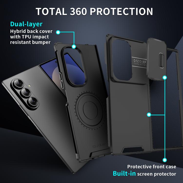 For Samsung Galaxy Z Fold7 Sliding Camshield TPU + PC Phone Case