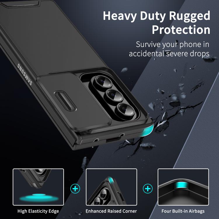 For Samsung Galaxy Z Fold7 Sliding Camshield TPU + PC Phone Case