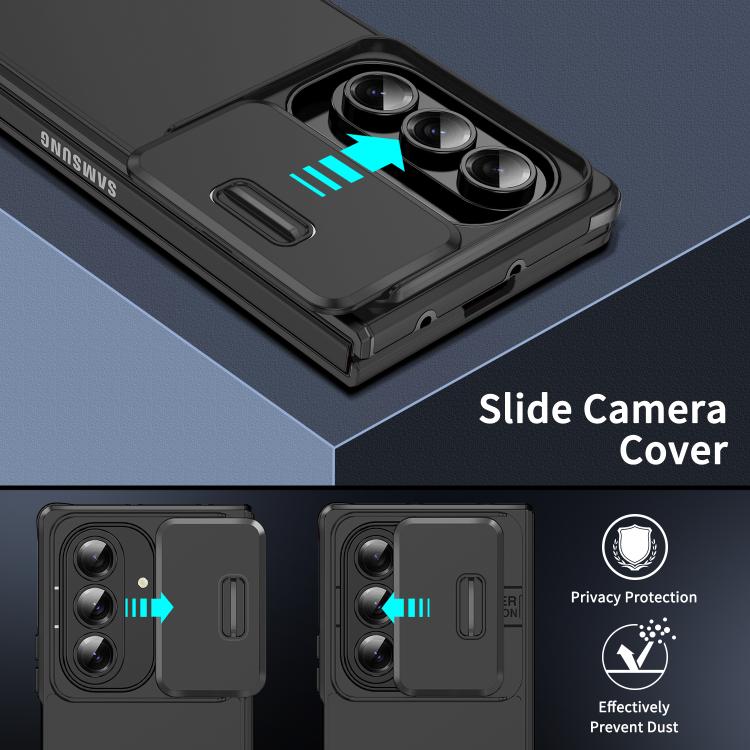 For Samsung Galaxy Z Fold7 Sliding Camshield TPU + PC Phone Case