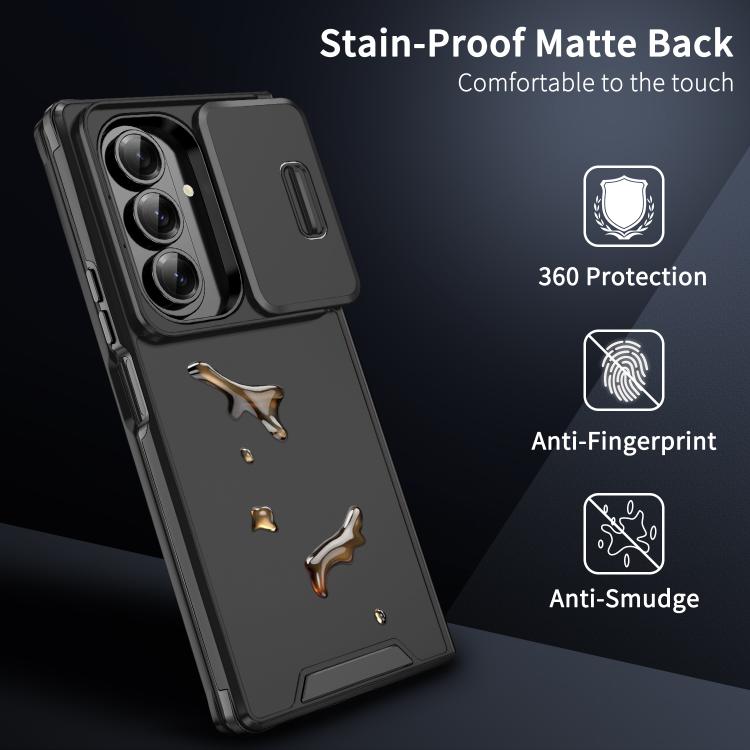 For Samsung Galaxy Z Fold7 Sliding Camshield TPU + PC Phone Case