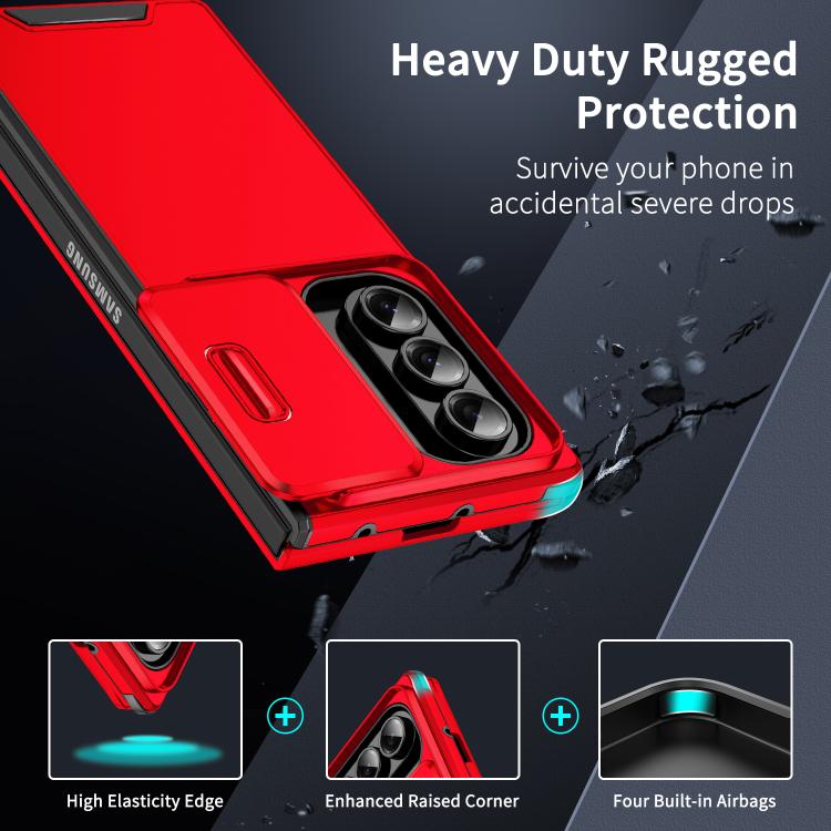 For Samsung Galaxy Z Fold7 Sliding Camshield TPU + PC Phone Case