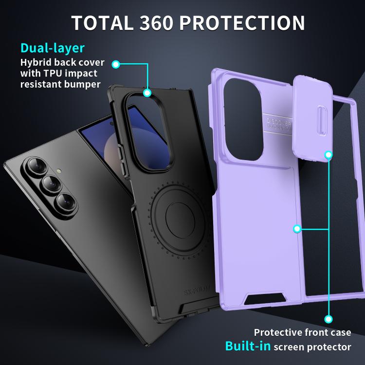 For Samsung Galaxy Z Fold7 Sliding Camshield TPU + PC Phone Case