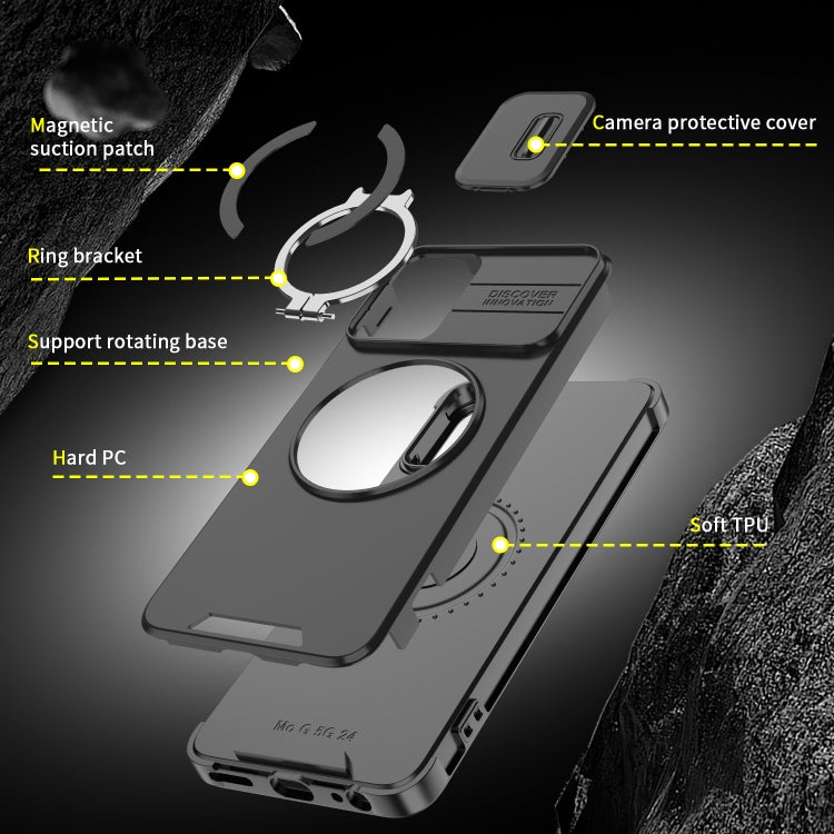 For Motorola Moto G 5G 2024 Sliding Camshield Ring Holder Phone Case