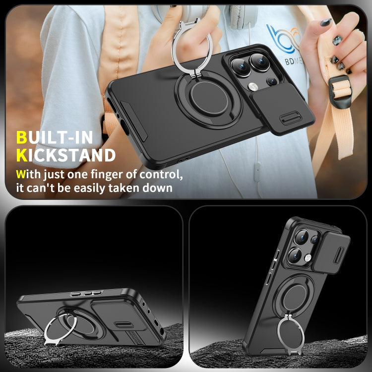 For Redmi Note 13 4G Sliding Camshield Ring Holder Phone Case