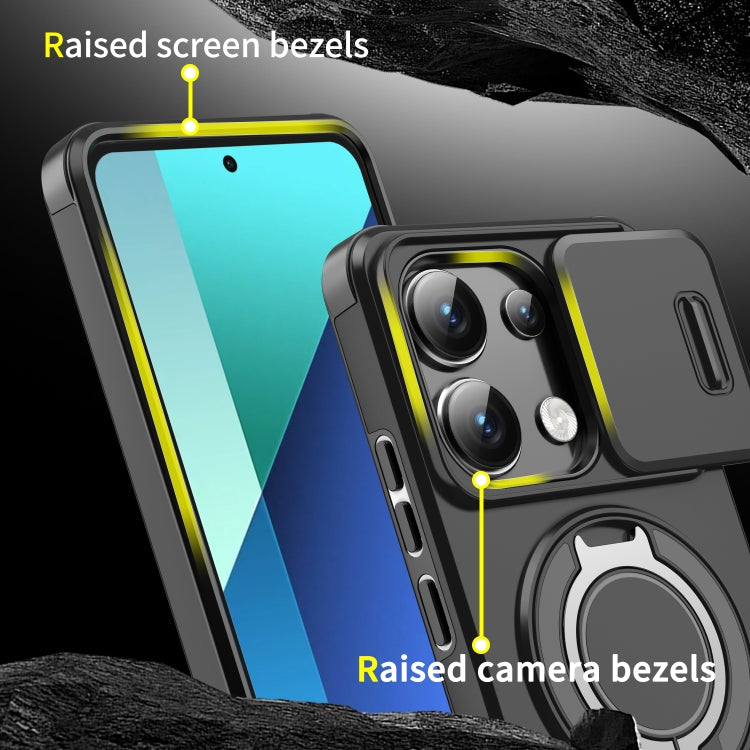 For Redmi Note 13 4G Sliding Camshield Ring Holder Phone Case