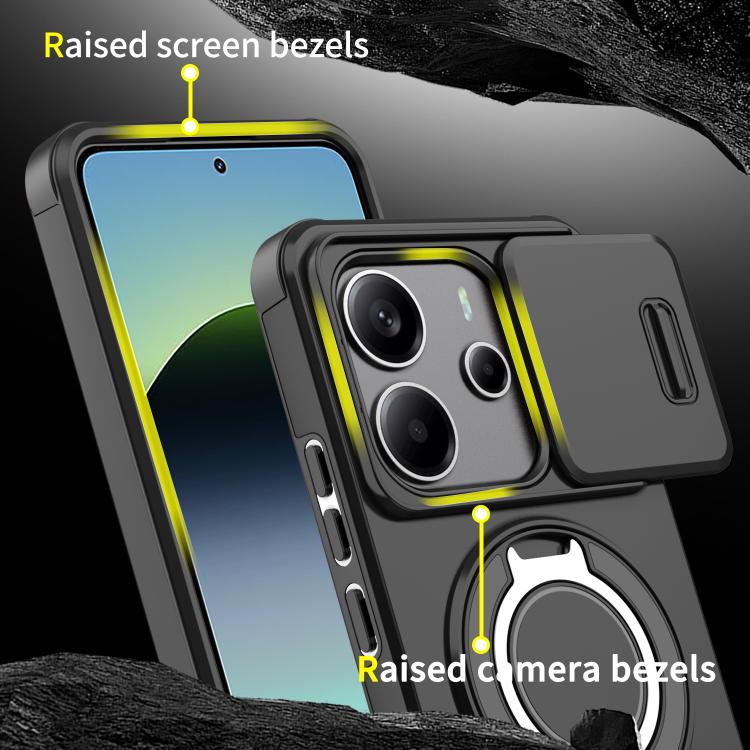 For Redmi Note 14 4G 164.84mm Sliding Camshield Ring Holder Phone Case