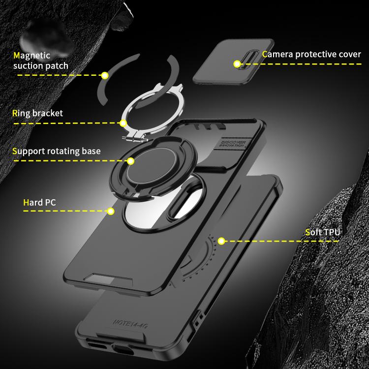 For Redmi Note 14 4G 163.25mm Sliding Camshield Ring Holder Phone Case