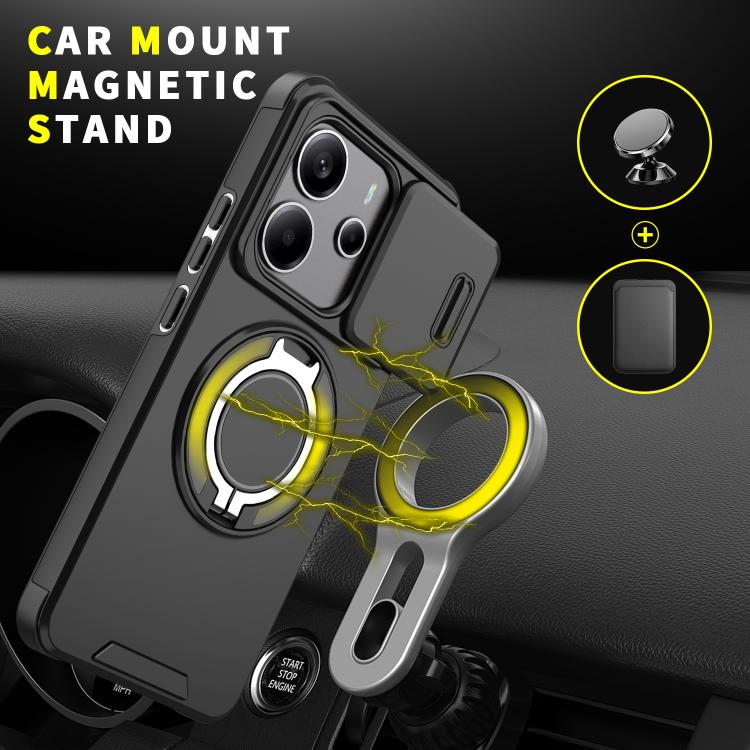 For Redmi Note 14 4G 163.25mm Sliding Camshield Ring Holder Phone Case