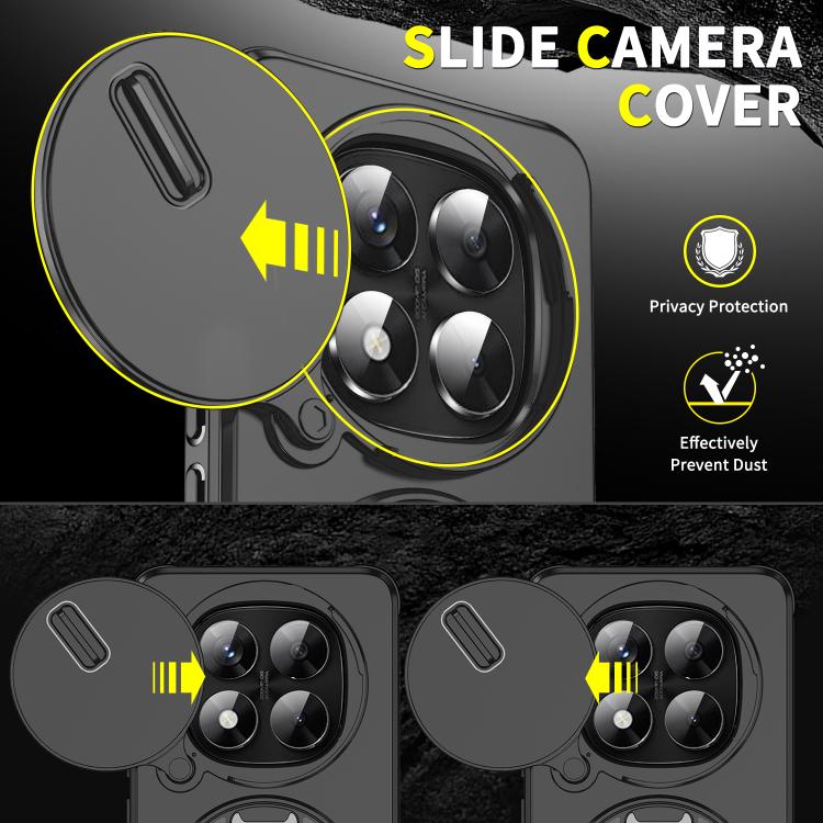 For Redmi Note 14 Pro 5G / 4G Sliding Camshield Ring Holder Phone Case