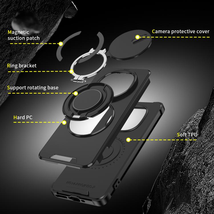 For Redmi Note 14 Pro 5G / 4G Sliding Camshield Ring Holder Phone Case