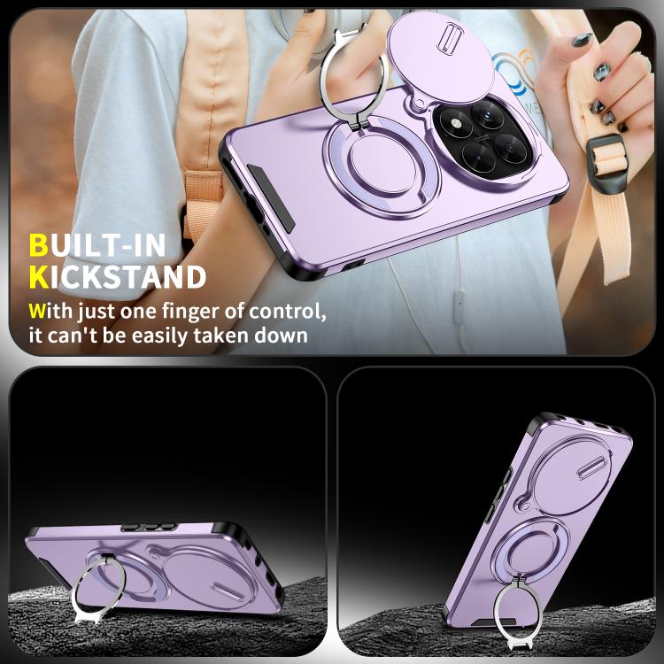 For Redmi Note 14 Pro 5G / 4G Sliding Camshield Ring Holder Phone Case