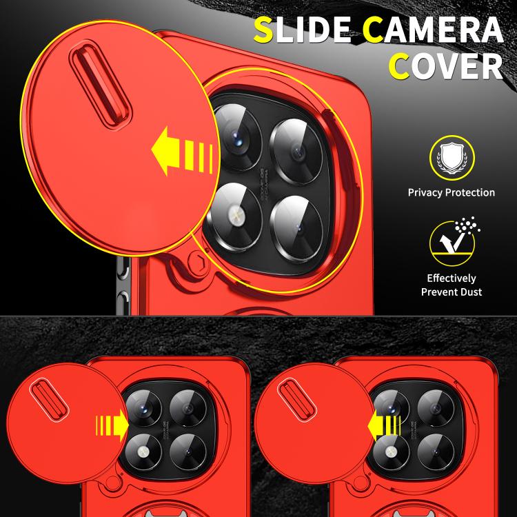 For Redmi Note 14 Pro 5G / 4G Sliding Camshield Ring Holder Phone Case