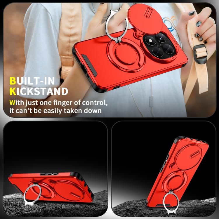 For Redmi Note 14 Pro 5G / 4G Sliding Camshield Ring Holder Phone Case