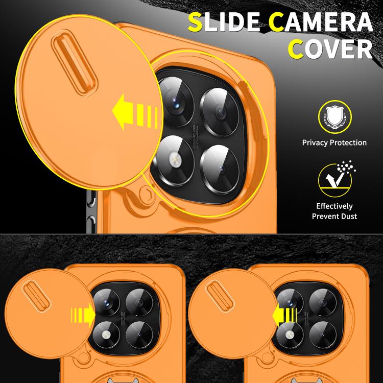 For Redmi Note 14 Pro 5G / 4G Sliding Camshield Ring Holder Phone Case