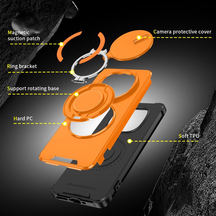For Redmi Note 14 Pro 5G / 4G Sliding Camshield Ring Holder Phone Case