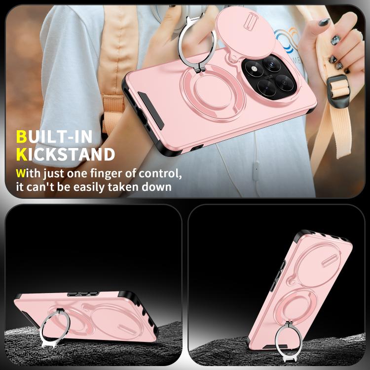 For Redmi Note 14 Pro 5G / 4G Sliding Camshield Ring Holder Phone Case