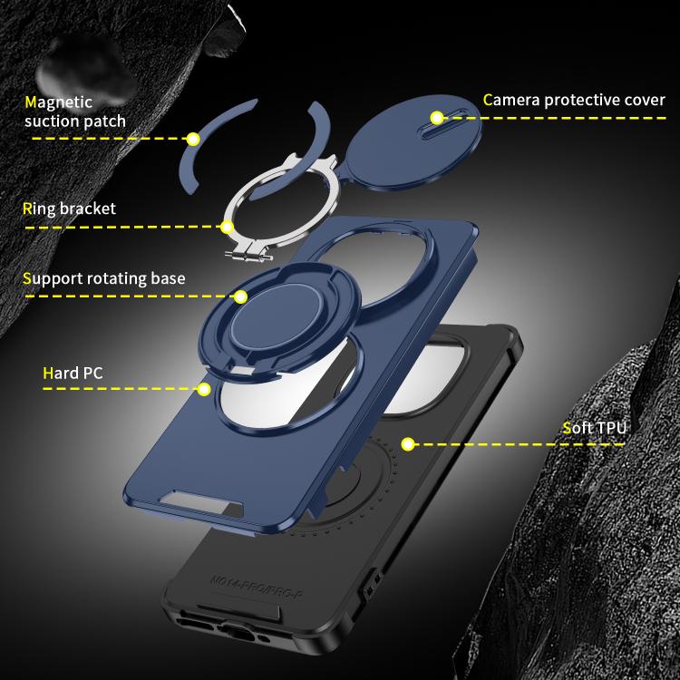 For Redmi Note 14 Pro 5G / 4G Sliding Camshield Ring Holder Phone Case