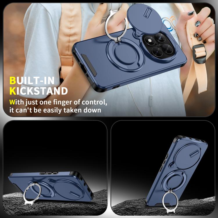 For Redmi Note 14 Pro 5G / 4G Sliding Camshield Ring Holder Phone Case