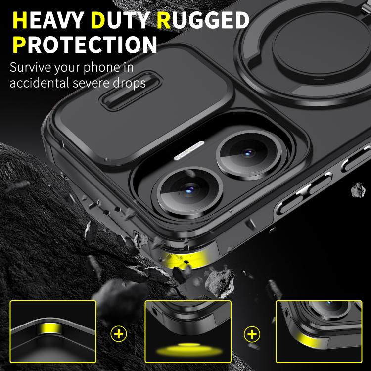 For Redmi Turbo 4 Pro / Poco F7 Sliding Camshield Ring Holder Phone Case
